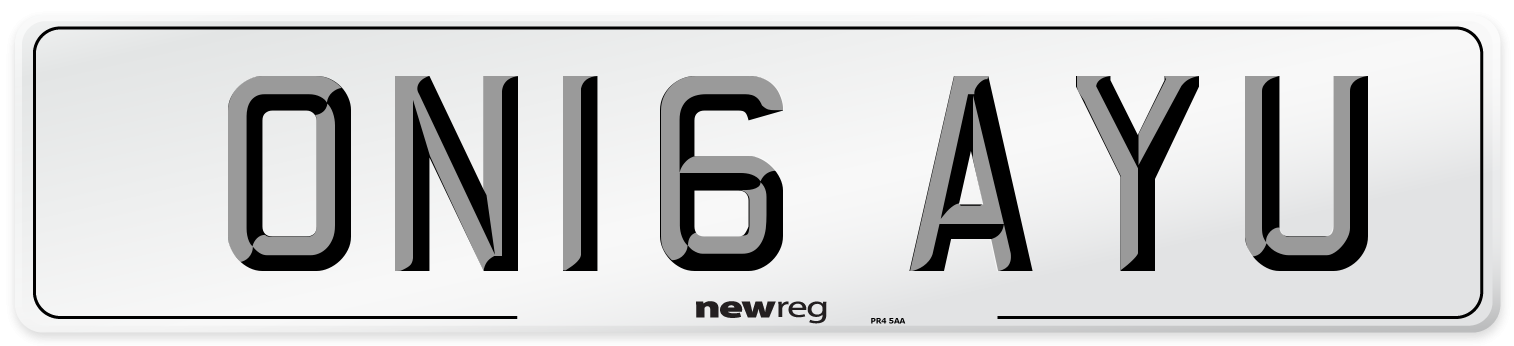 ON16 AYU Number Plate from New Reg